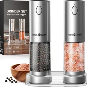 Rechargeable Electric Salt & Pepper Grinder Set (110ml, 2-Pack)