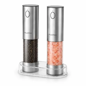 Plorix | Rechargeable Electric Salt & Pepper Grinder Set (110ml, 2-Pack)